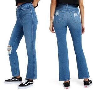 Good American Good Curve Straight Leg Distressed Jeans Women’s Size 15